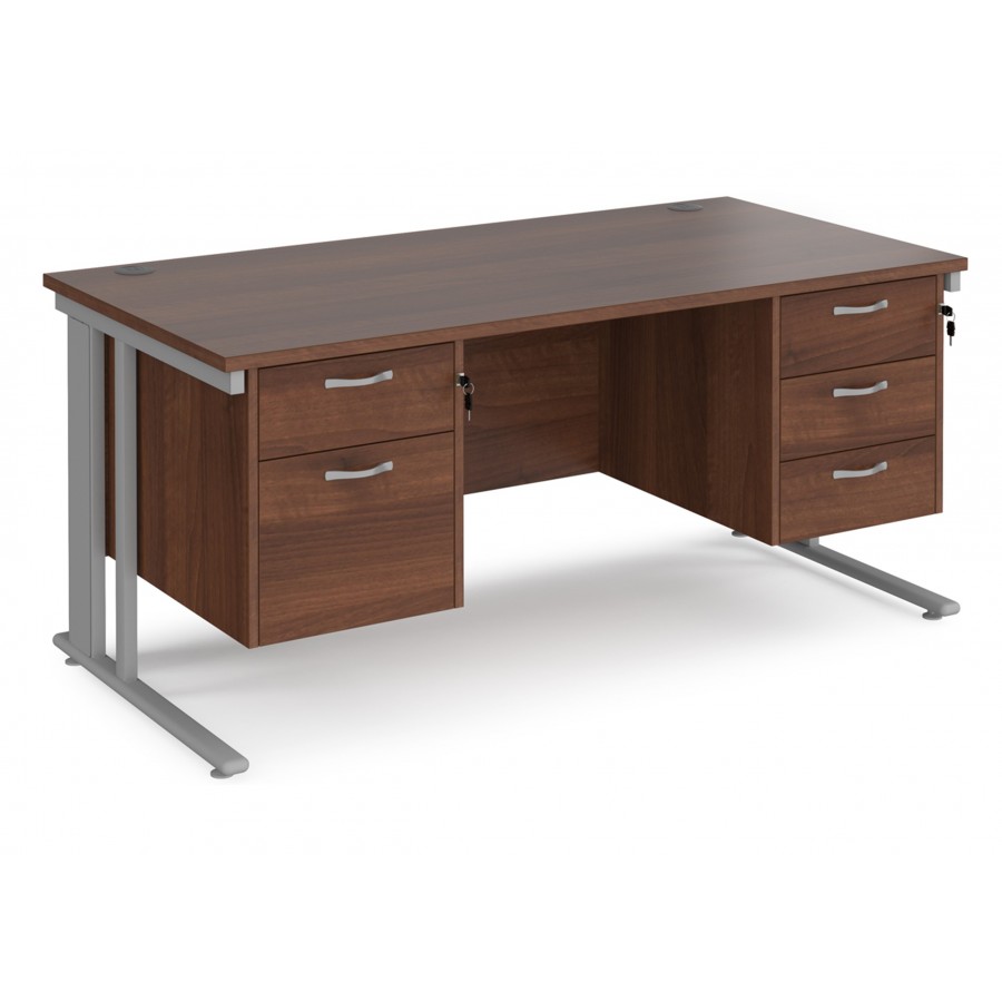 Maestro Cable Managed Desk With Twin Drawer Pedestals